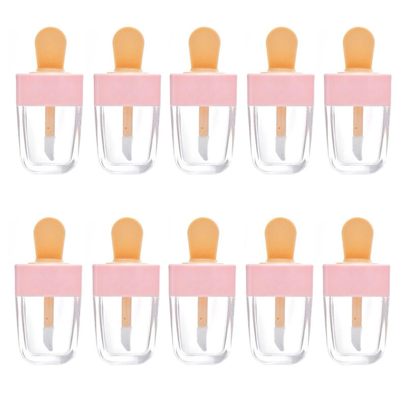 10 sztuk 8ml błyszczyk butelki Lip Glaze Tube pusty różowy lody Lipgloss Tube materiał do pakowania makijaż Diy Lip Glaze