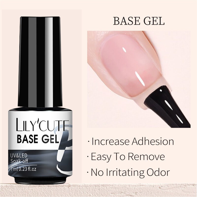 LILYCUTE-esmalte para uñas de Gel UV, barniz semipermanente para Base y capa superior, 7ml