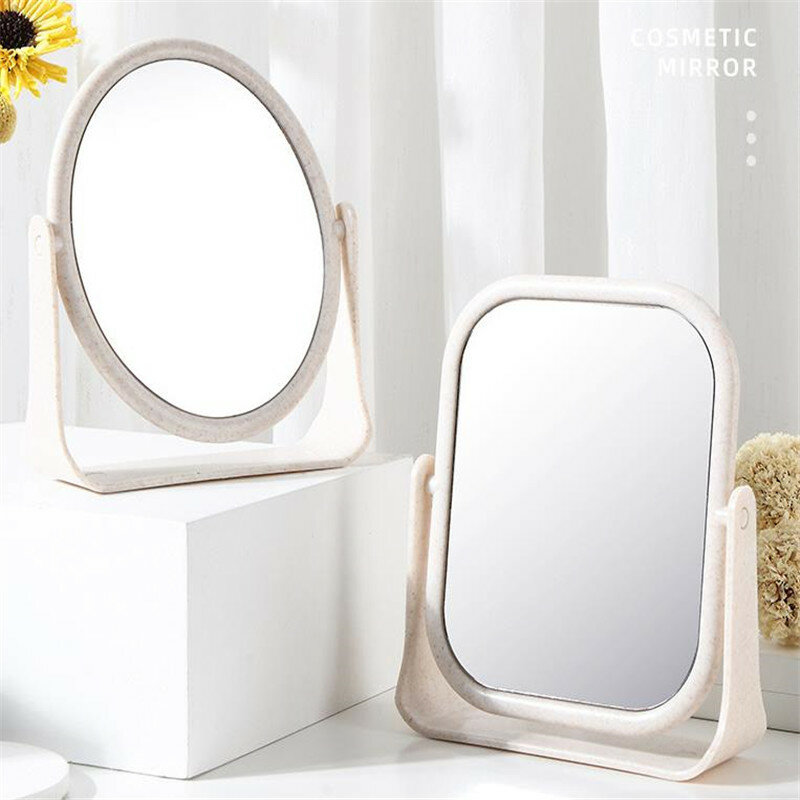 Portable Mirror Double-sided Simple Spin Assembly Desktop Makeup Mirror Cosmetic Espelho de maquiagem 30#