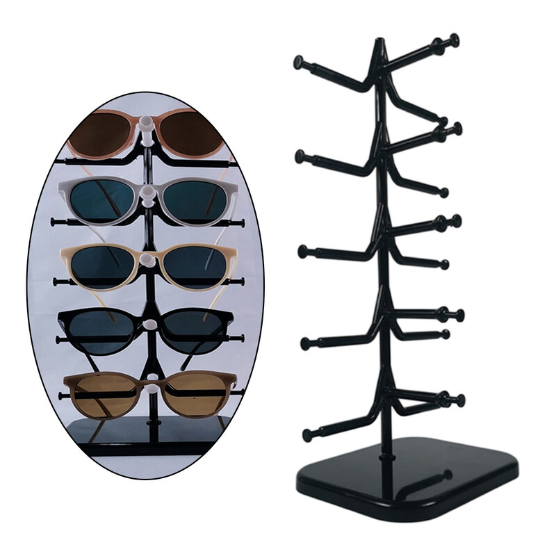 5 Layers Eyeglasses Sunglasses Glasses Display Stand Rack Holder Shelf for 5 Pairs