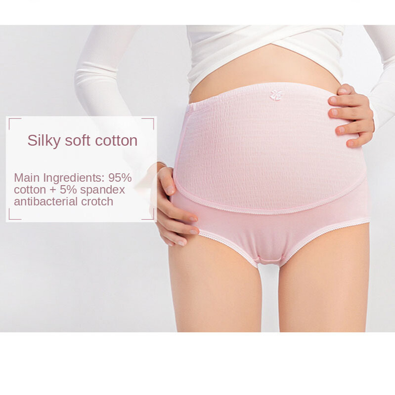 Calcinha maternidade de cintura alta, estiramento puro algodão, listras multicoloridas, gravidez, plus size, 4XL