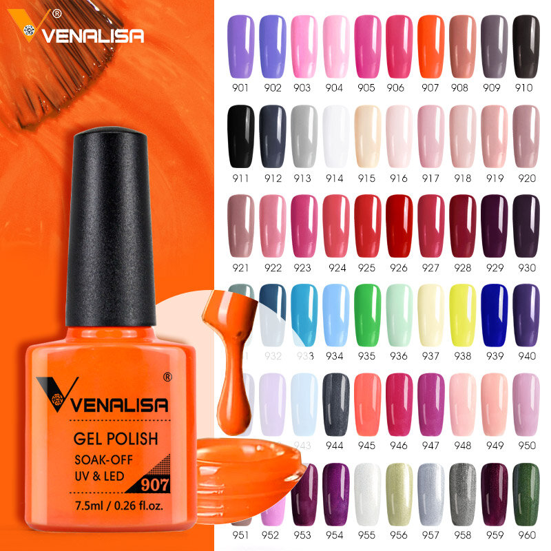 Venalisa Couche de Finition Longue Tenue, Vernis à Tremper, Base Pelable pour les Ongles, Beau Gel Semi Permanent, Émail de Couleur, Outil de Manucure et de Pédicure