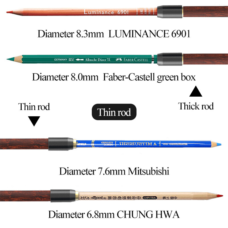 ปรับเดี่ยวดินสอไม้ดินสอ Extender ผู้ถือ 1/3/5pcs คุณภาพสูงมะฮอกกานีภาพวาดการเขียนโรตารี่เครื่องมือที่ถอดออกได้