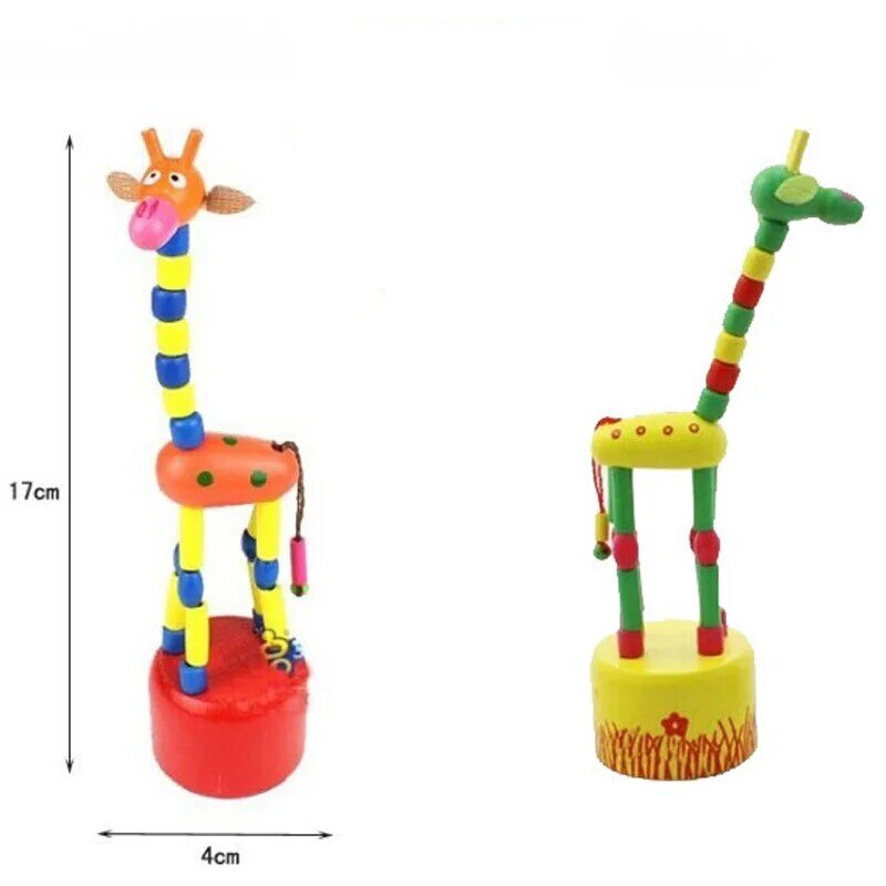 Girafe en bois à bascule pour bébé, jouet de développement, hochet, nouveau