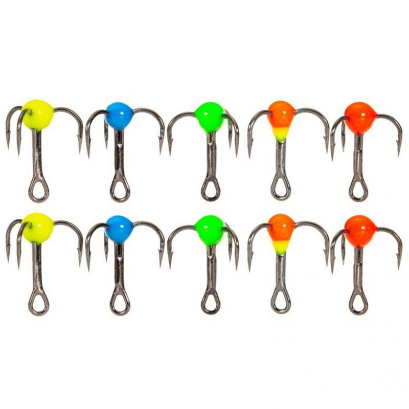 Round Bend Hook Colorful Treble Hook Portable Easy to Carry  Convenient Sturdy Fishing Treble Hook