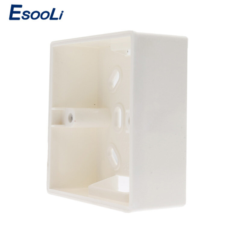 EsooLi 86X86 PVC หนากล่อง Wall Mount CASSETTE ติดตั้งภายนอกกล่องเหมาะสำหรับ 86 สวิทช์มาตรฐานและซ็อกเก็ต