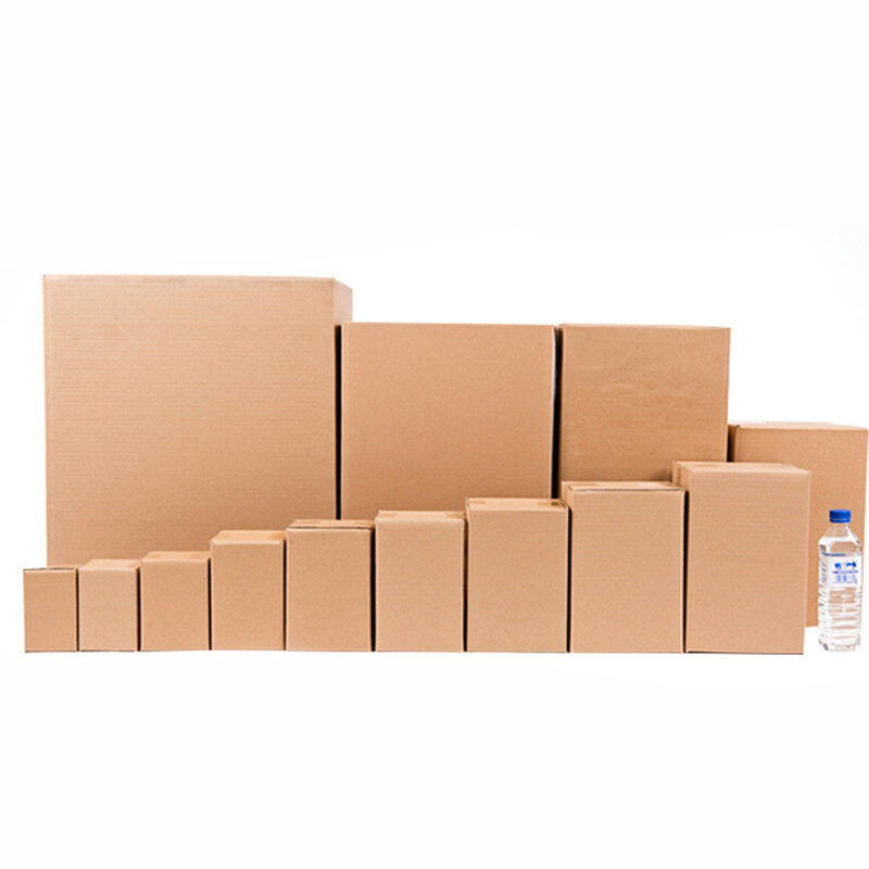 Pequeno Presente Embalagem Caixas, Caixa De Papel Kraft, Caixa De Papelão Ondulado, Especial, Hard Express Box, 3 Camadas, 7 Tamanho, 10Pcs