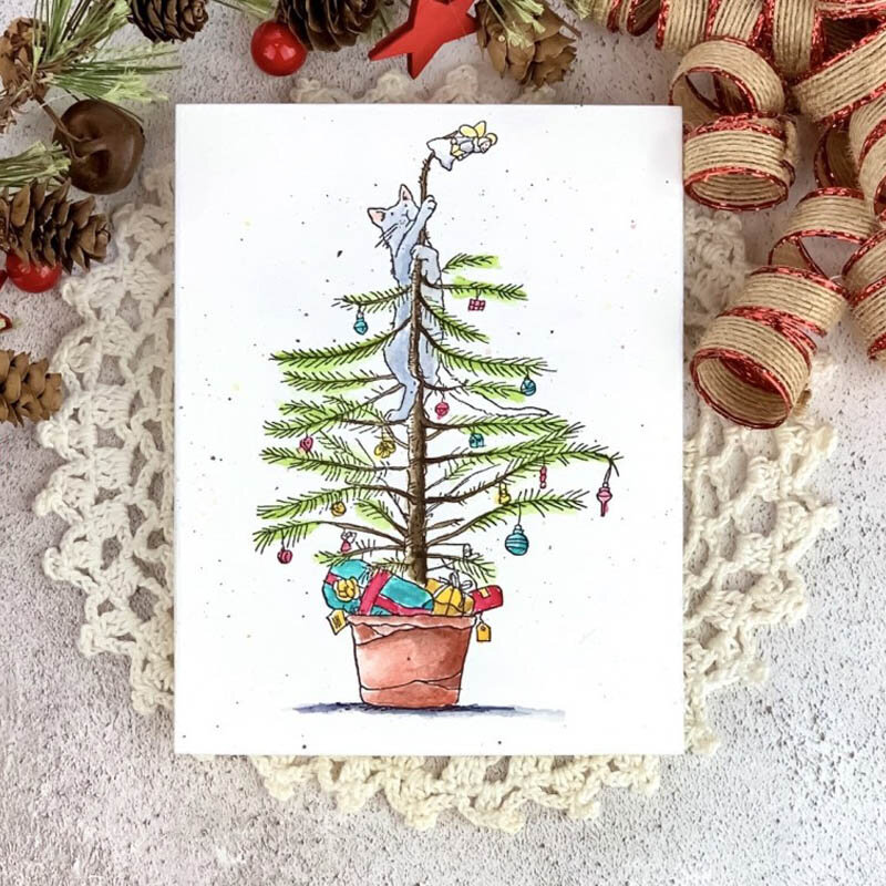 Kleine Dieren Kerst Stansmessen & Coördinerende Stempel Voor Scrapbooking Craft Embossing Stencil Sterven Cut Card Maken