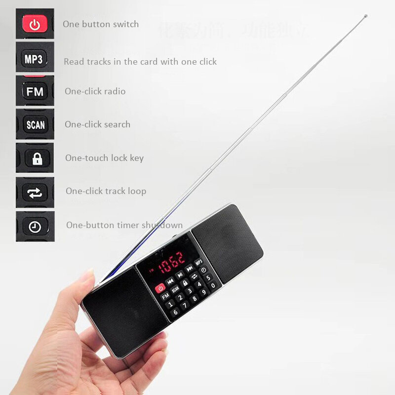 AMS-Mini портативный Перезаряжаемый стерео L-288 fm-радио динамик с ЖК-экраном Поддержка tf-карты USB диск MP3 музыкальный плеер громкий динамик (Bl