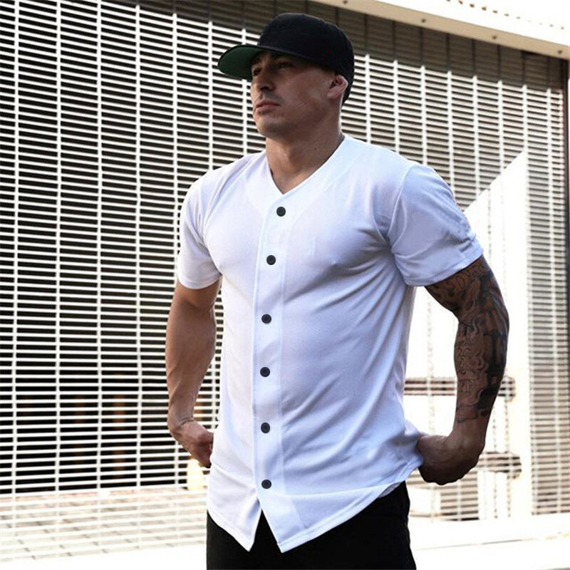 Nowa marka Mesh odzież Fitness Trend sportowy w kulturystyce koszule na co dzień trening mody Oversize koszulka z krótkim rękawkiem