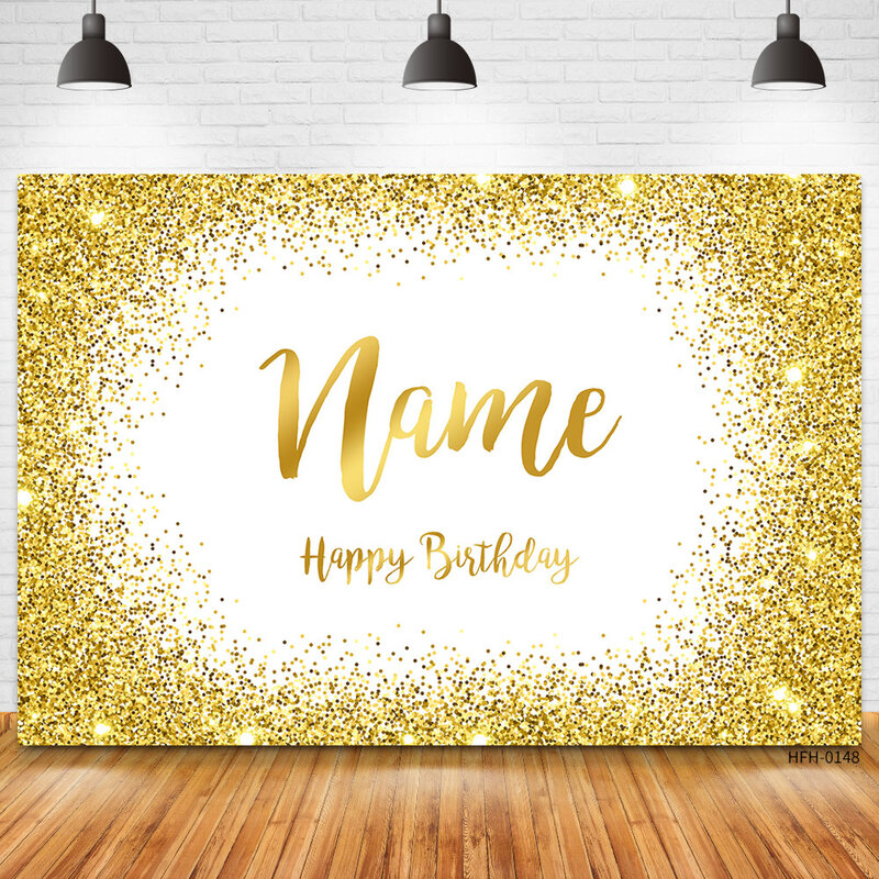 Фотография имени на заказ Золотой Серебряный Блестящий баннер для дня рождения фоны для детского дня рождения DIY фотография на день рождения