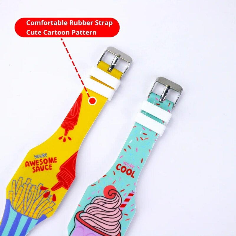Montre-bracelet à motif de dessin animé pour enfants, montre-bracelet à LED, animal de lama, crème glacée Shoous, garçons et filles, nouveau