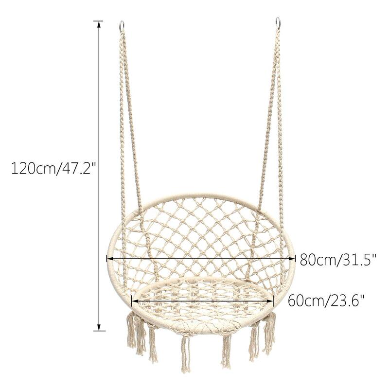 Nordic Katoenen Touw Hangmat Stoel Handgemaakte Gebreide Indoor Outdoor Kids Swing Bed Volwassen Swingende Opknoping Stoel Hangmat