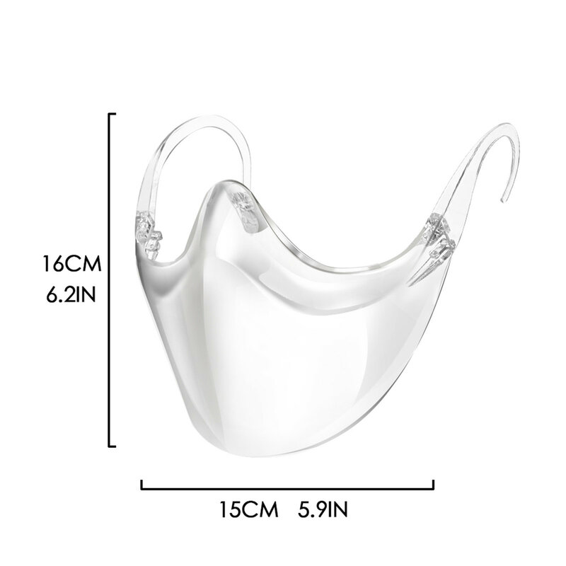 2pcs Transparent Mouth Caps Durable Mask Face Combine Plastic Reusable Clear Face Mask Protective Mascarillas Mouth Mask