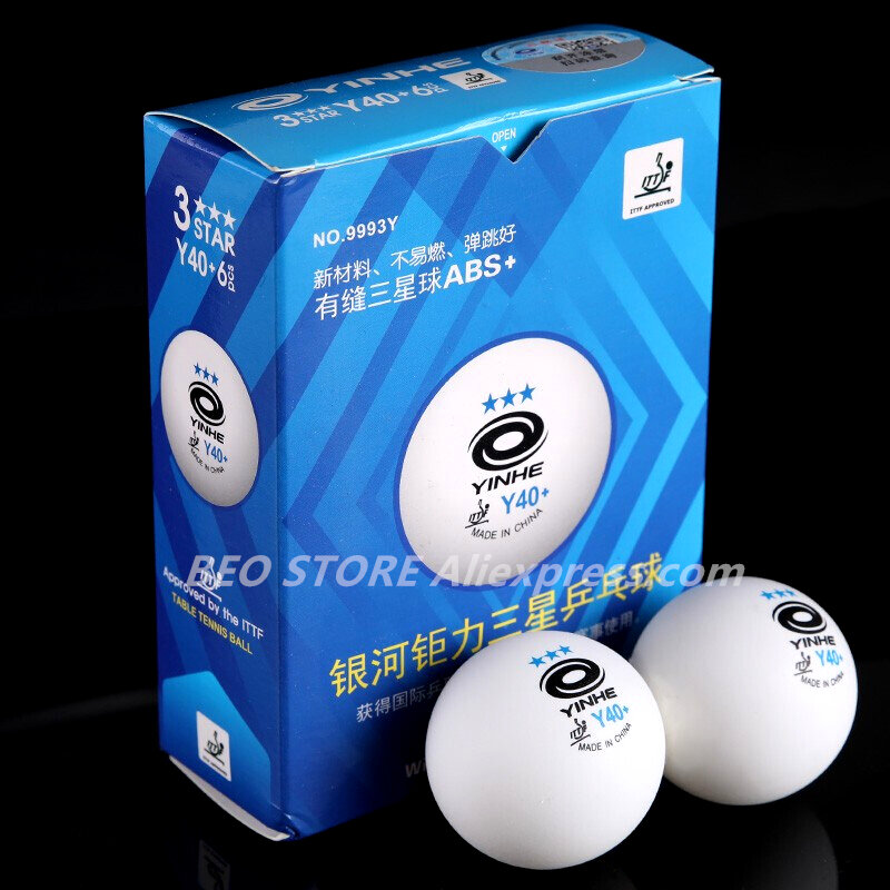 Yinhe 3つ星y40卓球ボール (3つ星、新素材3つ星シームabsボール) プラスチックポリピンポンボール