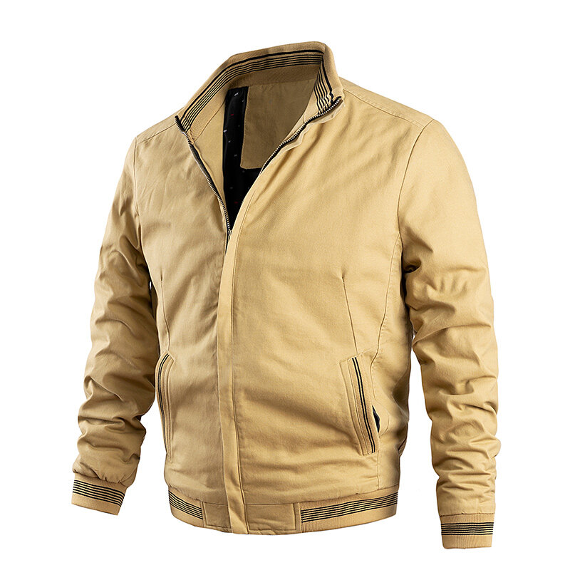 Куртка мужская хлопковая с воротником-стойкой, вареная повседневная одежда, дышащая одежда для инструментов, стандартная верхняя одежда, весна-осень 5xl