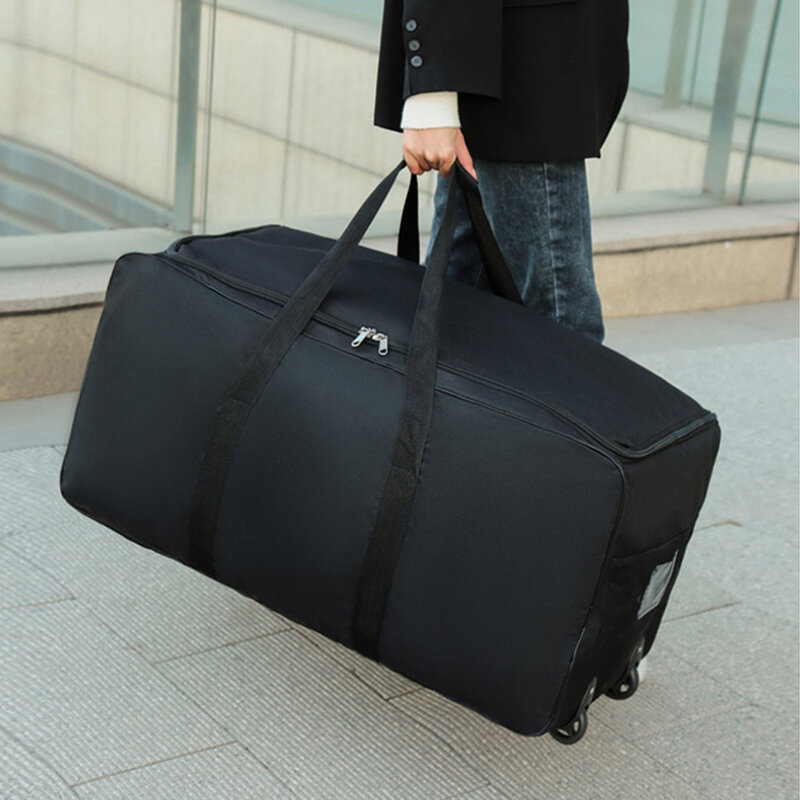 Unisex Grote Capaciteit Reistas Bagage Tassen Op Wielen Draagbare Bewegende Zak Opslag Pack Black Oxford Handtassen 2021 Nieuwe XA275M