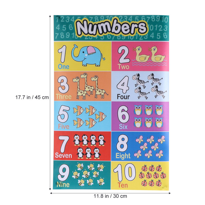 2pcs Early Educational Alphabet matematica bambini bambini Wall Chart Poster Office School Education (30x45cm)