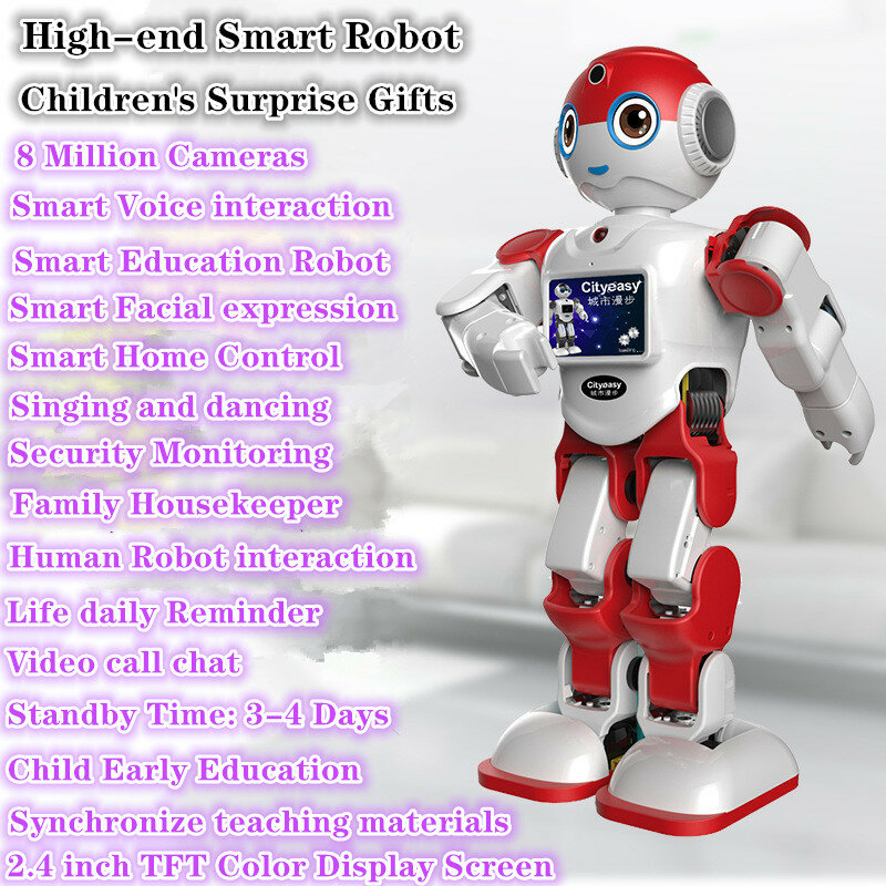Nuovo Robot intelligente Video Ai Voice Interactive Toys Robot Touch Screen riconoscimento facciale Robot educativo Robot di fascia alta Inteligente
