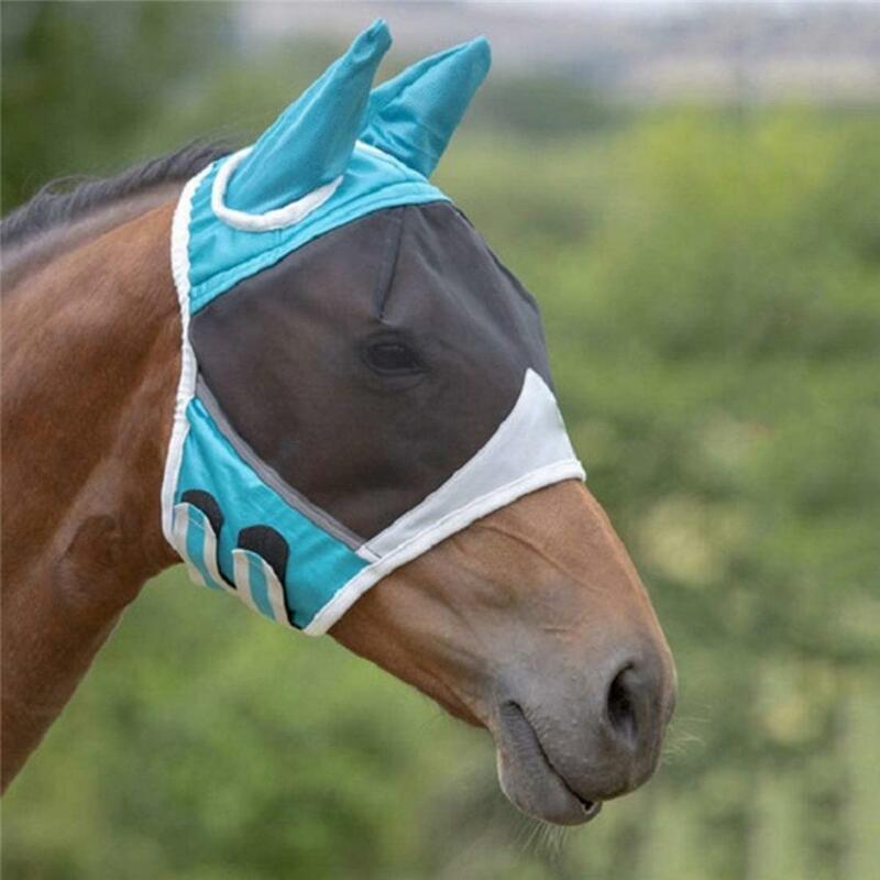 Masque de cheval en maille respirante anti-buée, housse élastique anti-mouches pour animaux, adaptée à la décoration de bétail, équitation