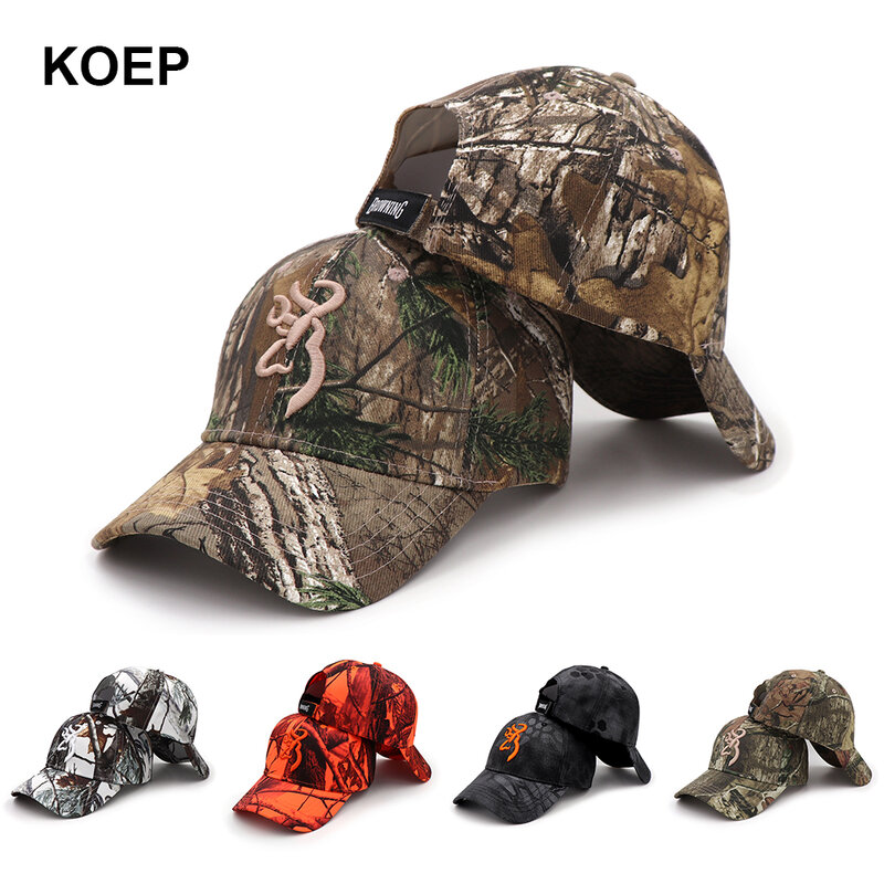 KOEP-gorra de béisbol de camuflaje para hombre, gorro táctico de pesca, caza al aire libre, jungla, Airsoft, senderismo, novedad