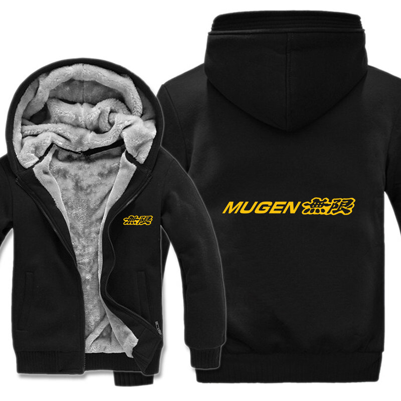Mugen Hoodies Men Casual Coat Wool Liner Jacket Mugen Power Logo Sweatshirts Mans Pullover HS-099