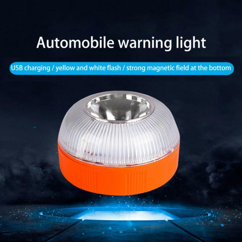 Car Emergency Light Rechargeable V16 LED Flashlight Magnetic Induction Light Road Accident Lamp Replaceable Waterproof Light