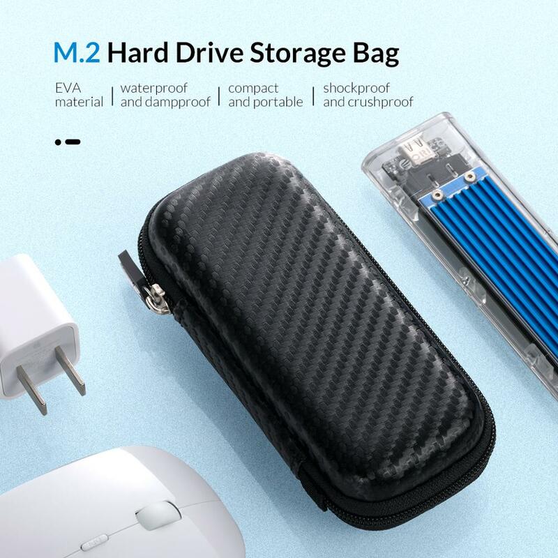 ORICO M.2 Hard Disk Case EVA  Portable HDD Storage Protection Bag for External M.2 Hard Drive/Earphone/Data Line HDD Case Black