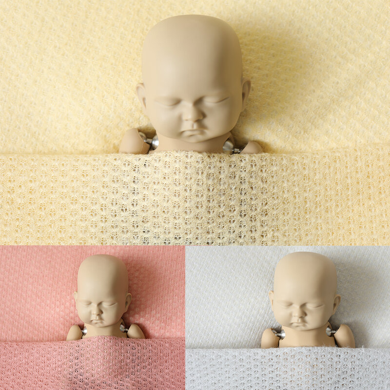 Ensemble d'accessoires de photographie pour nouveau-nés, enveloppe élastique en treillis et arrière-plan, tissu d'arrière-plan pour Studio Photo bébé