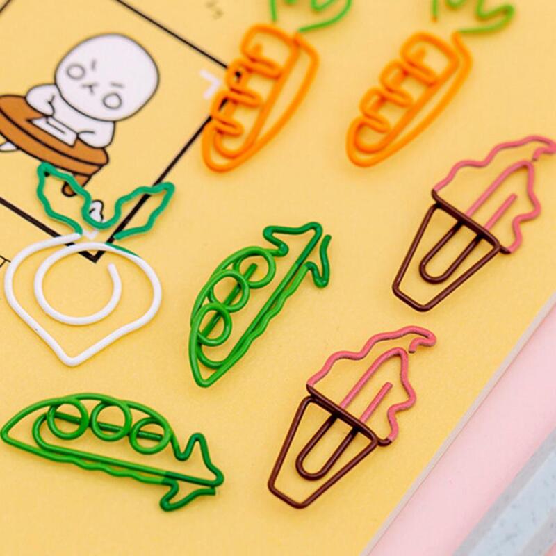 Graffette Kawaii Clip raccoglitore carota gelato pisello rapa forma segnalibro porta biglietti graffetta cancelleria scolastica