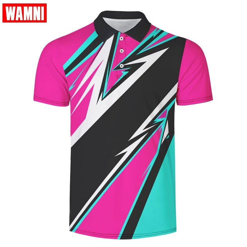 WAMNI 3D Hemd Casual Sport Tragen Tennis T Hemd drehen-unten Kragen Raglan Männlichen Harajuku Hohe Qualität Taste