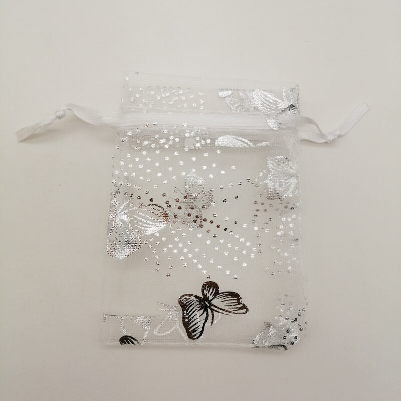 1000 шт. 7x9 9x12 13x18 бабочка с изображением луны и звезд, мешок ювелирных изделий Подарочный мешок на шнурке для Ювелирная упаковка для демонстрации Сумка из органзы, хранилище, сумочка