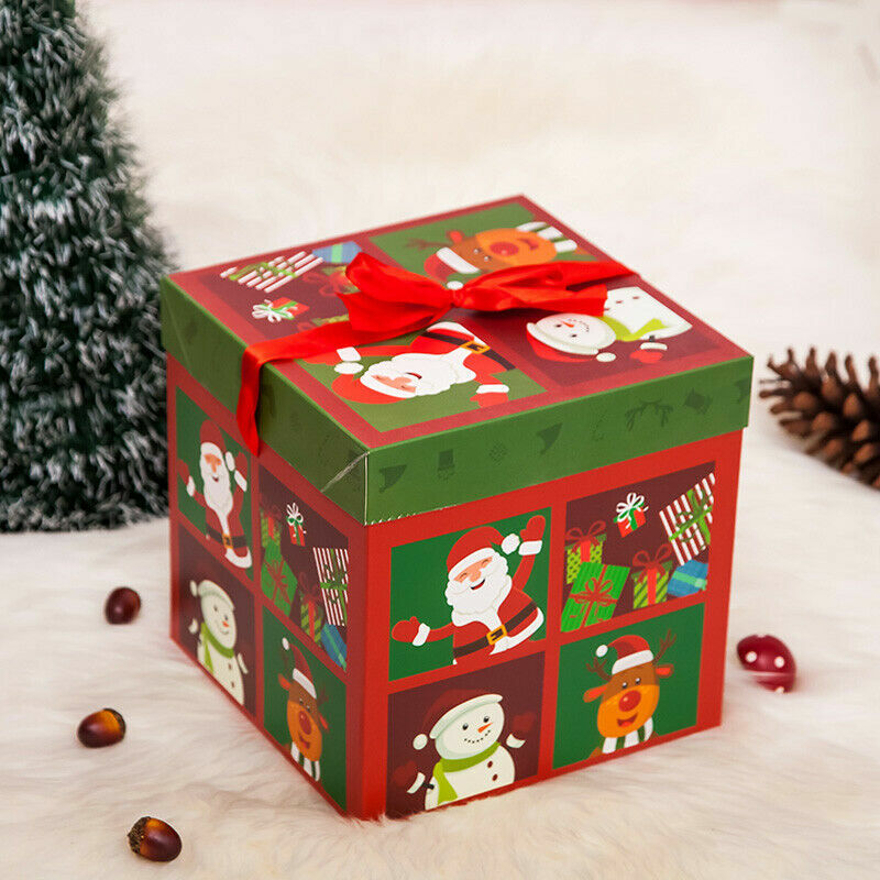 10/15cm Weihnachten Geschenk Box Taschen Candy Box Papier Taschen Weihnachten Party Favor Box