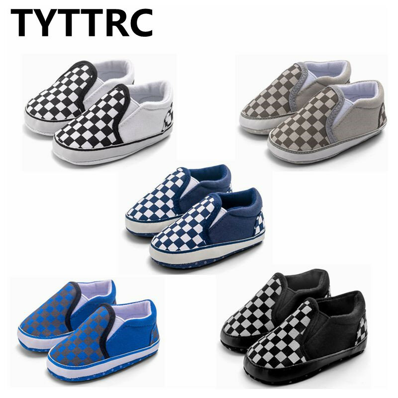 Baby Shoes Classical Checkered Toddler First Walker Newborn Baby Boy Girl Shoes Soft Sole Cotton Casual Sports Infant Crib Shoes