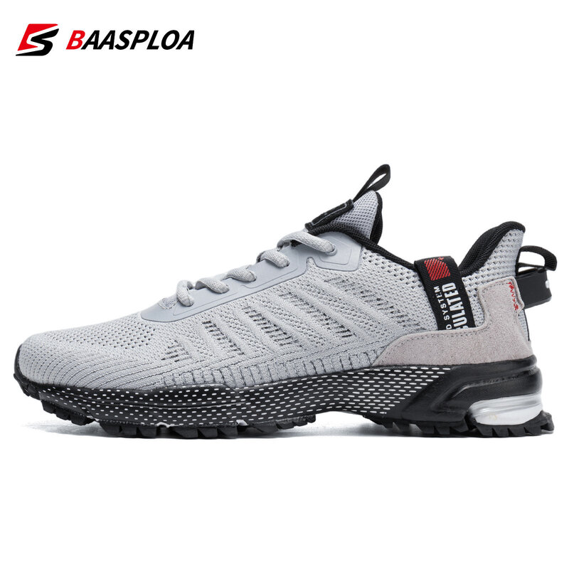 Профессиональные легкие мужские дизайнерские сетчатые кроссовки Baasploa со шнуровкой, мужская спортивная теннисная обувь для активного отдыха