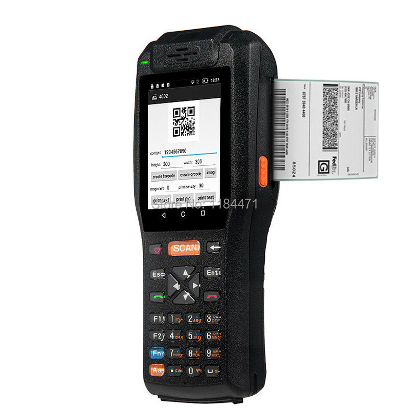 Terminal handheld da indústria de 4g 13.56hz rifd pda com impressora (edição padrão)