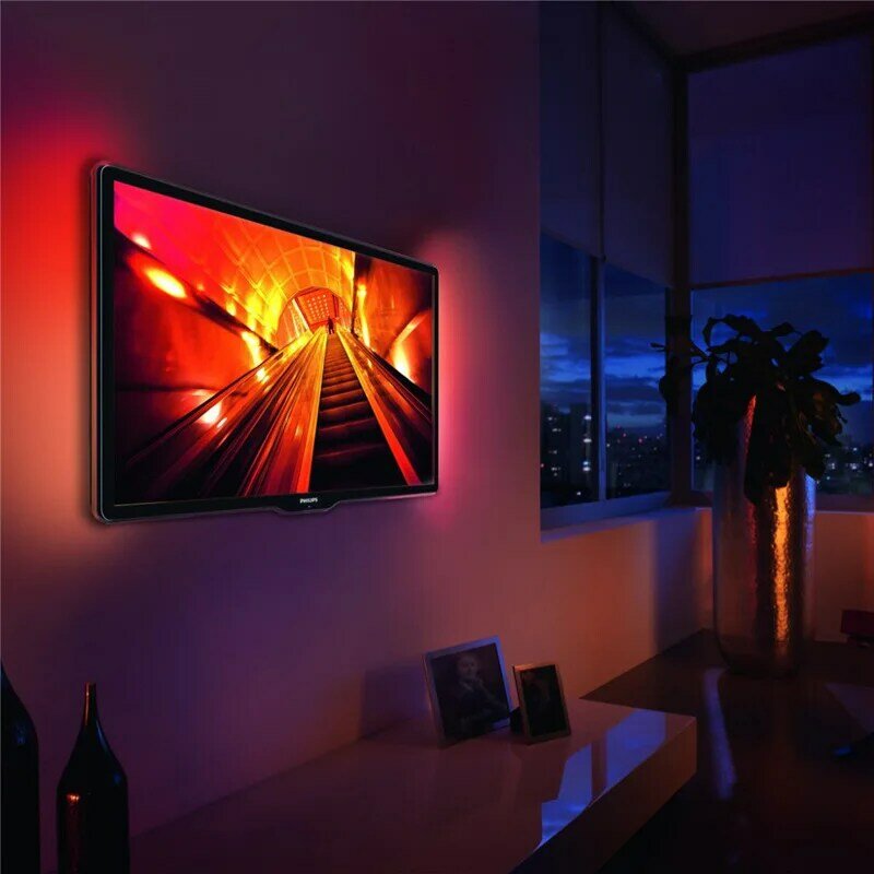 Светодиодная ленсветильник 2835SMD, гибкая лампа RGB для подсветильник Ки телевизора, рабочего стола, 5 в постоянного тока, 3 м, 4 м, 5 м