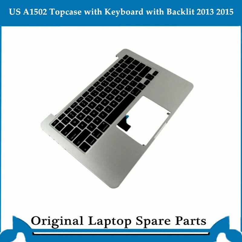 Original Top case for Macbook Pro Retina  13 inch A1502 Palmrest with Keyboard Backlit  13' US  Sliver  2015