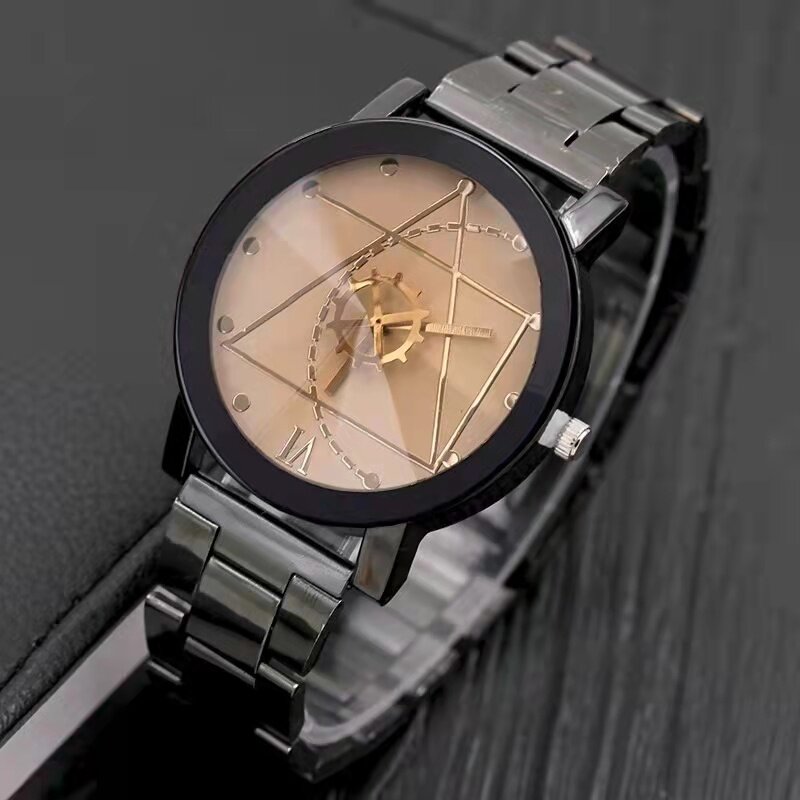 Reloj de pareja personalizado de acero de tungsteno para hombres y mujeres, relojes retro de moda deportiva de negocios, banda de acero, casual, elegante