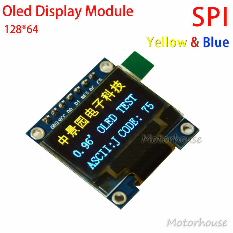 Ssd1306 Giallo e Blu 5v 0.96 "IIC SPI Seriale 128X64 OLED Modulo Display LCD per Arduino