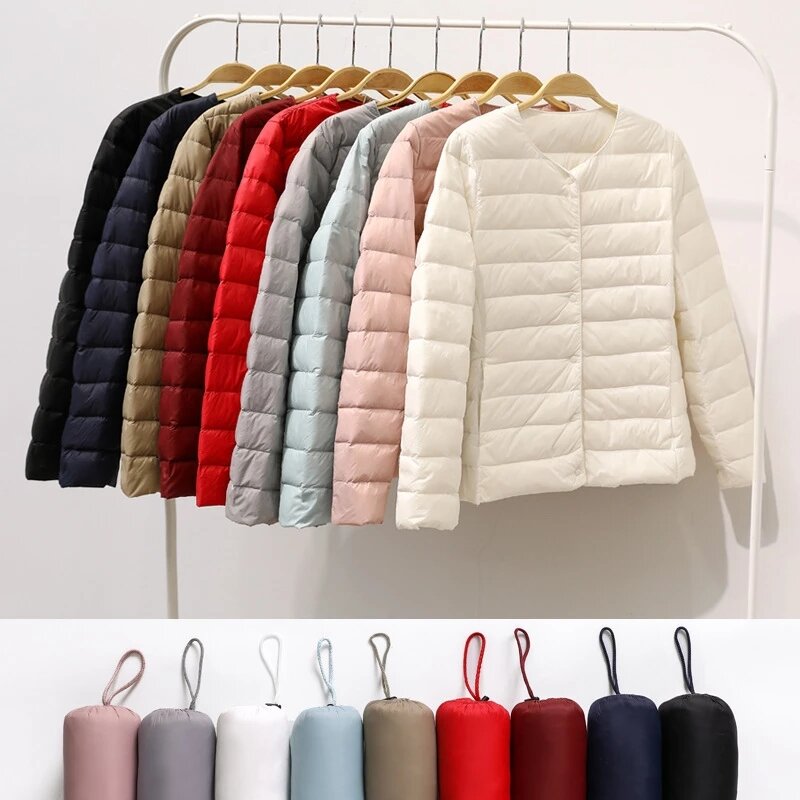 NewBang-초경량 오리털 매트 패브릭 경량 코트 바람막이 파카 다운 자켓 여성용, 따뜻한, 플러스 코트