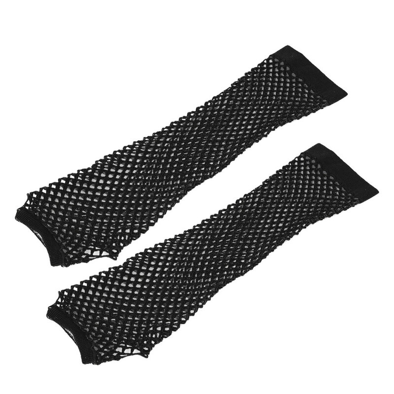 Перчатки женские с дырками, пикантные модные перчатки в стиле панк и готика для дискотеки и танцев, сетчатые Длинные Варежки без пальцев