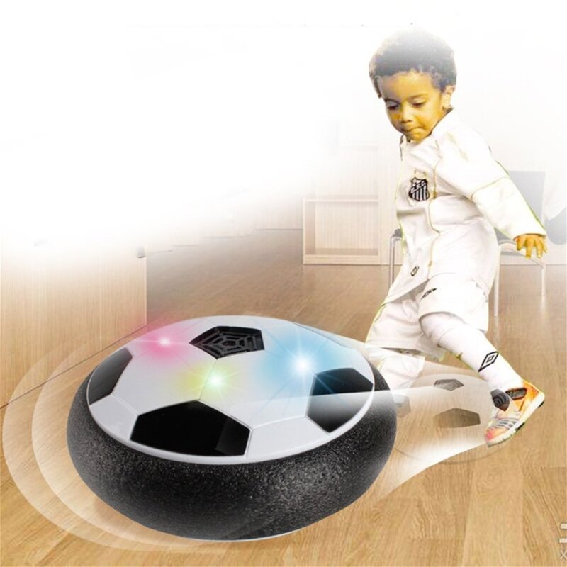 18CM Lustige LED Licht Blinkt Ball Air Power Fußball Spielzeug Boy Haus Spiel Disc Gleiten Fußball Stress Indoor Bälle kid Junge Geschenk