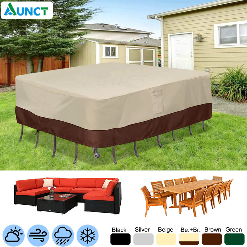 Funda resistente para muebles de exterior, cubierta impermeable para mesa de jardín, Patio, lluvia, sofá, mesa, silla, nieve, a prueba de viento, Anti-UV