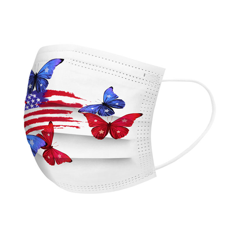 Włókniny druku osłona twarzy maska jednorazowa maska dla dorosłych amerykański dzień niepodległości dziecko w wieku 3-warstwa przeciwpyłowe Mascarillas Ninos