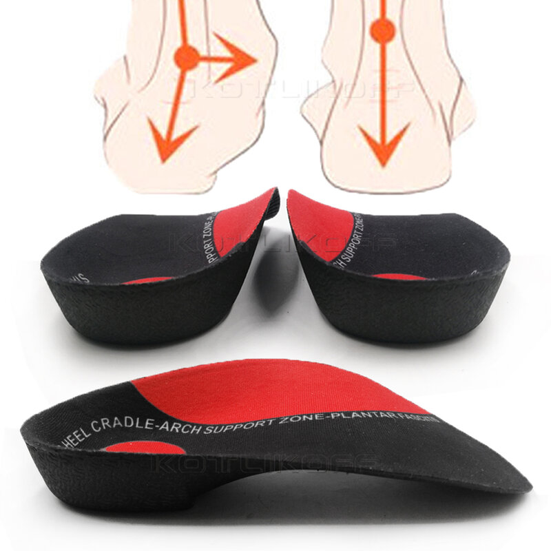 KOTLIKOFF Orthotic Aksesoris Sepatu Sol Keras Dukungan Arch 3.5Cm Setengah Sol Sepatu untuk Sepatu Tunggal Tetap Tumit Ortopedi Pad