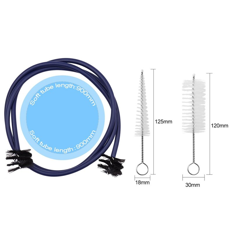 Kit di pulizia per la manutenzione della tromba spazzola per bocchino + spazzola per valvole + spazzola flessibile pulizia per la manutenzione dello strumento musicale