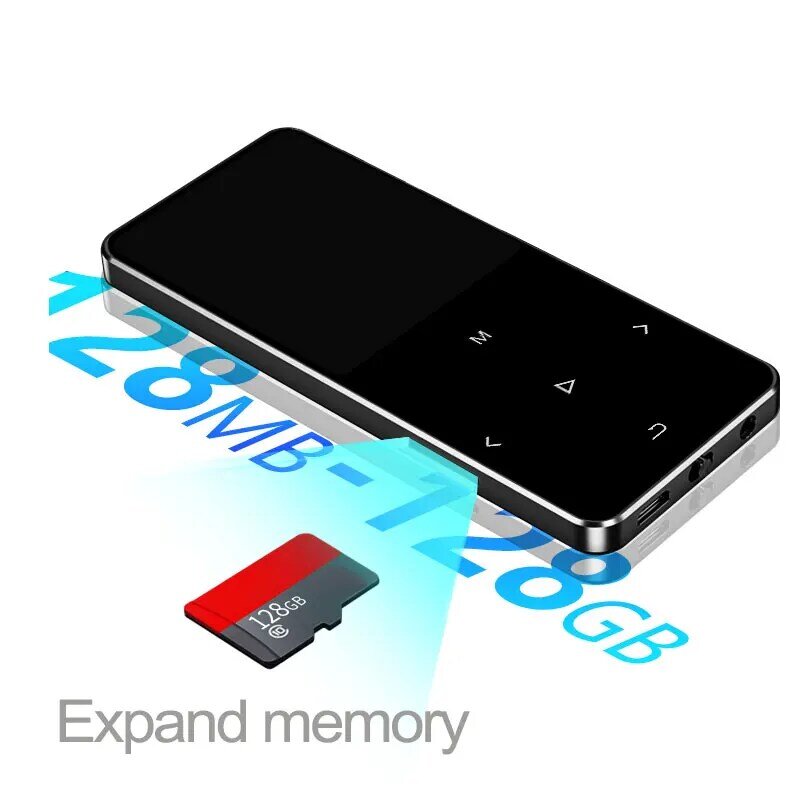 Walkman HiFi Portátil com Suporte Hebraico, Bluetooth MP3 Music Player, Built-in 16GB, Rádio FM e Record, X2, Nova Versão, 2024