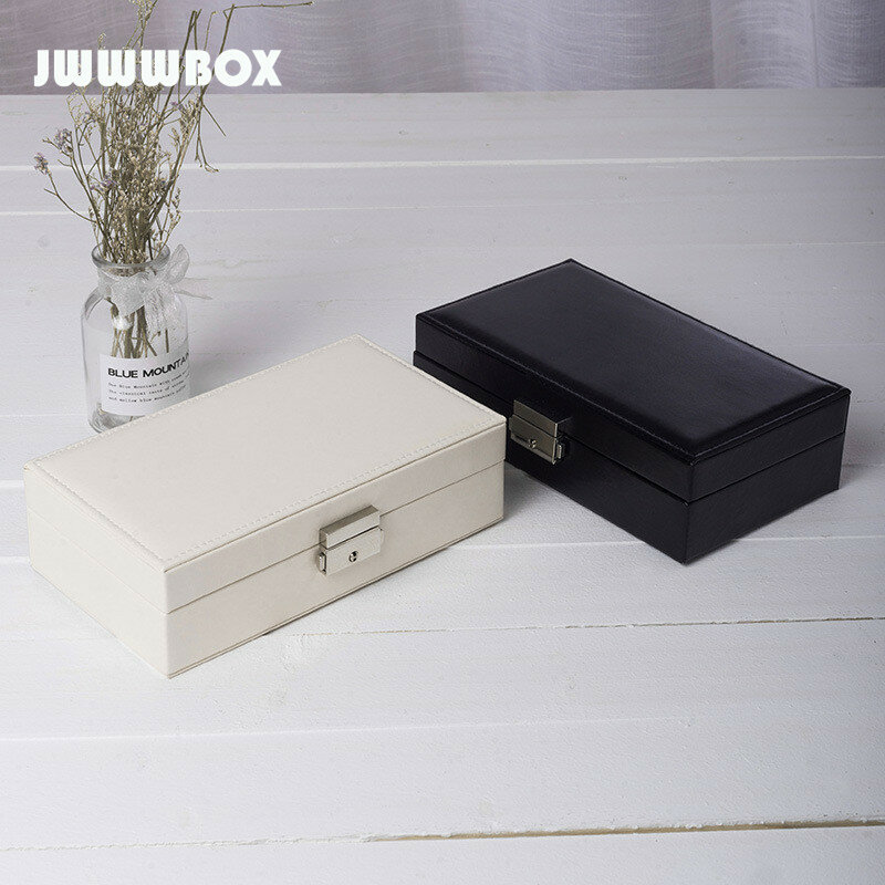 JWWWBOX Schwarz Weiß Schmuck Verpackung Display Box Für Frauen Mädchen Mode Ohrringe Halsketten Ringe Armbänder Schmuck Box JWBX30