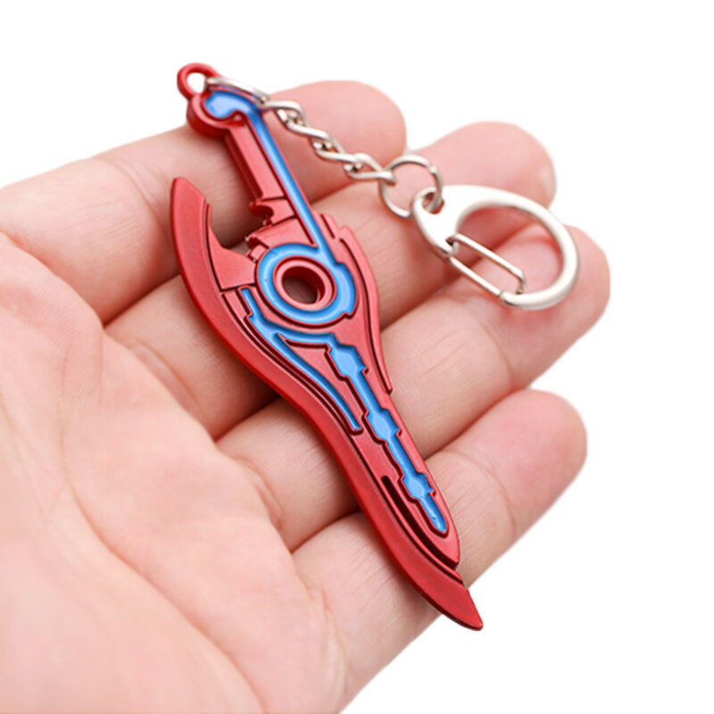 Xenoblade Chronicles Keychain Red Sword Monado Metal Pendant Key Ring Bag Charm Key Chain Car Chaveiro Game Jewelry
